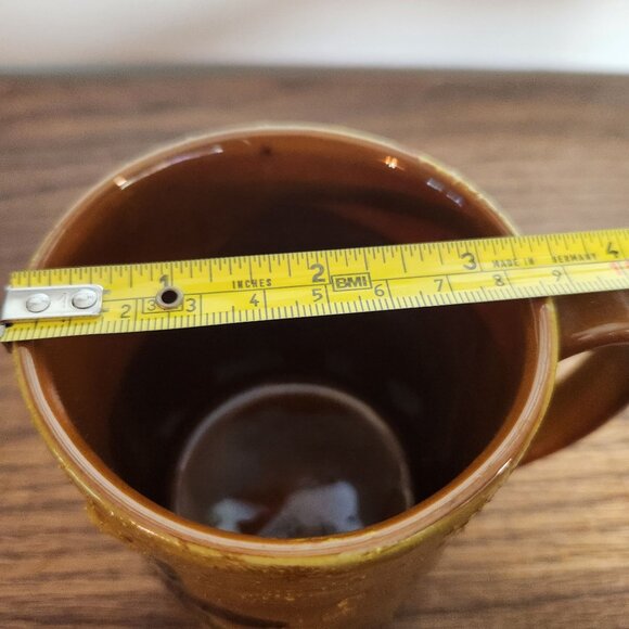 Vintage MCM Italian Bitossi style Hand-Painted Ceramic Mug With Floral & Geometr - Picture 3 of 9